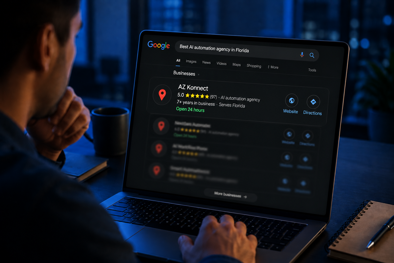 Modern technology workspace representing AI agency evaluation
